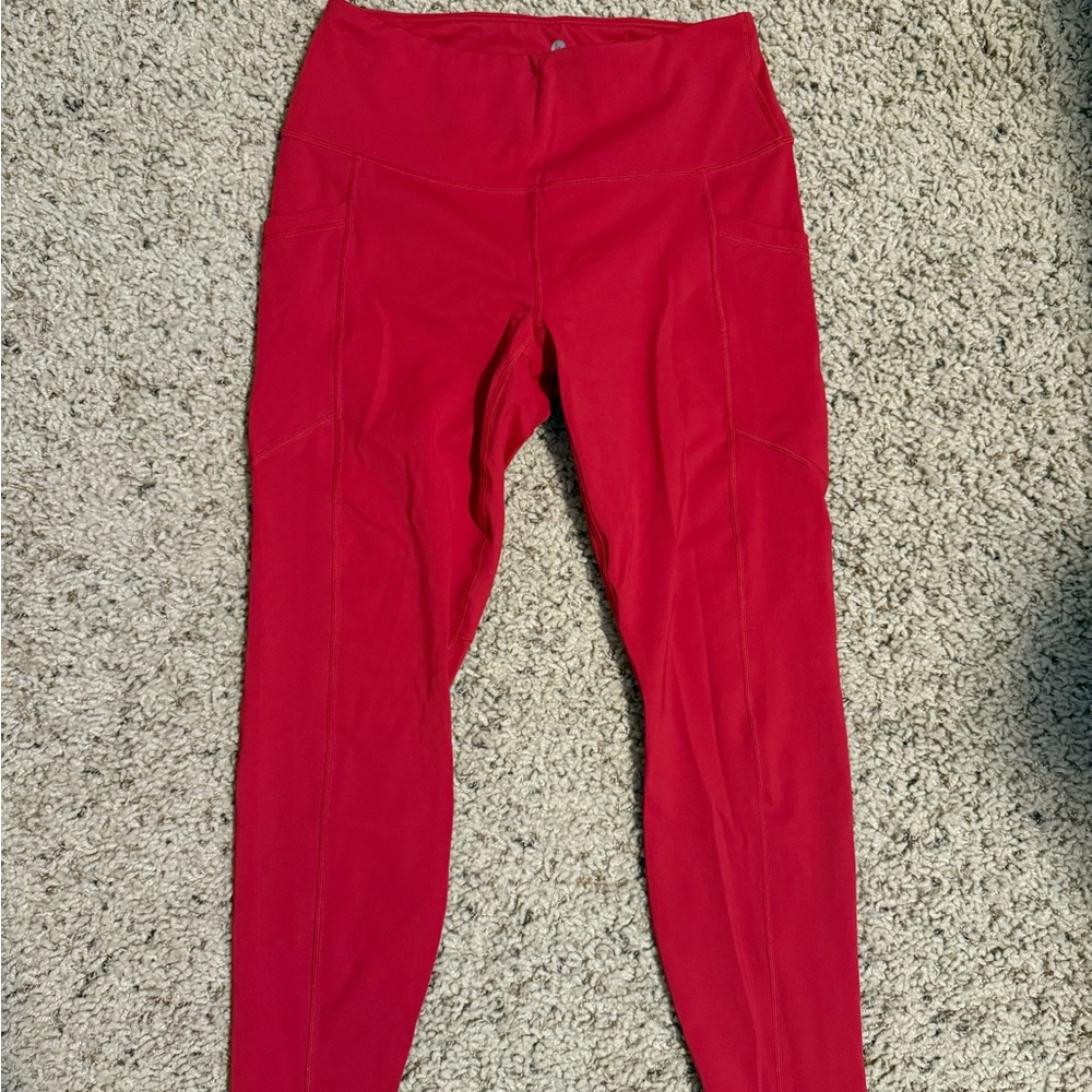 90 Degree By Reflex Red High-Waist Leggings